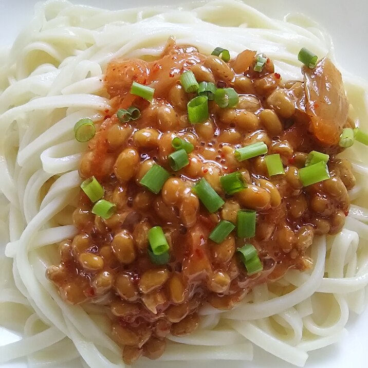 納豆キムチの冷やしうどん(^^)